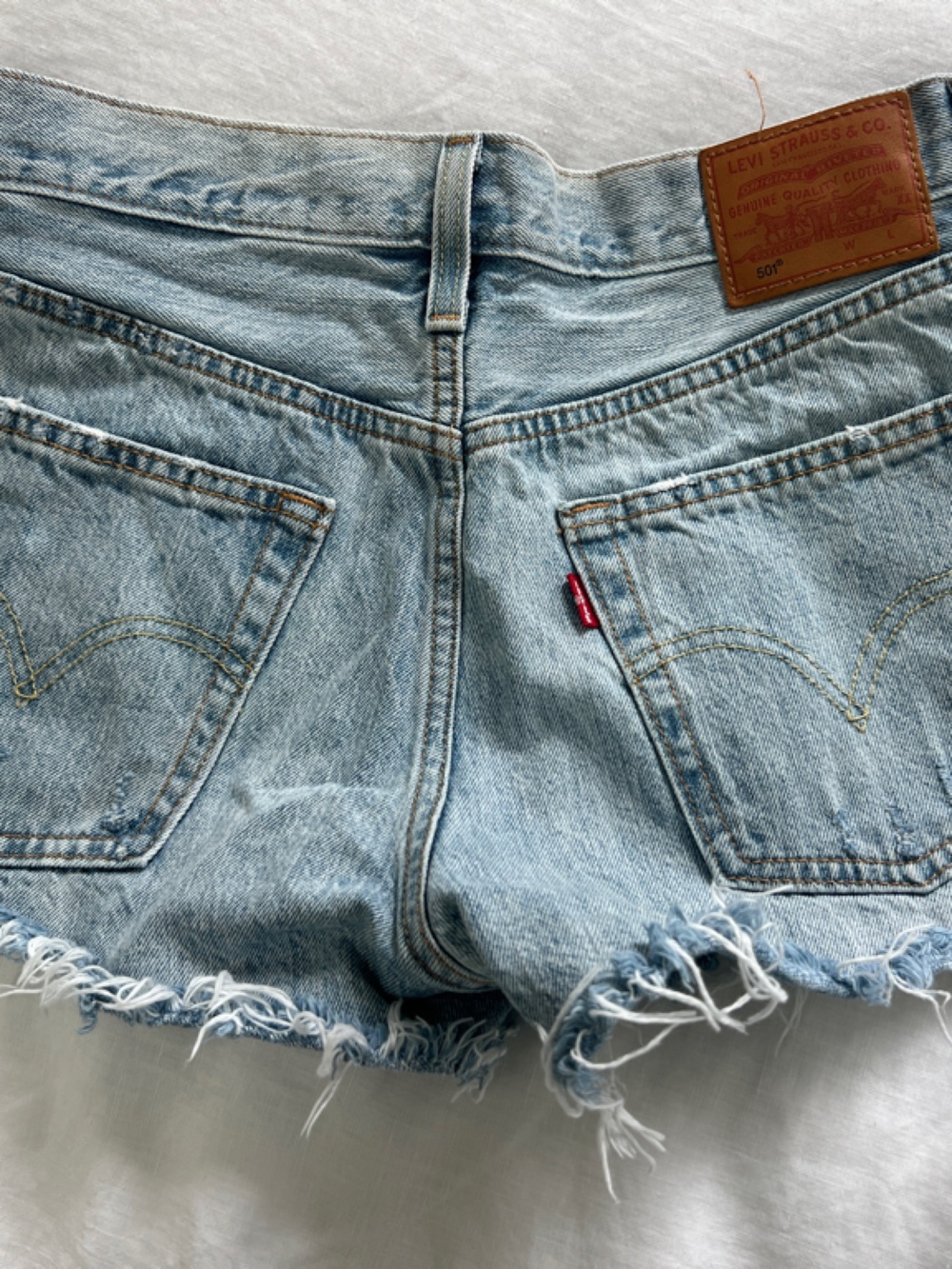 Levi's Light Blue Distressed Denim Cutoff Shorts